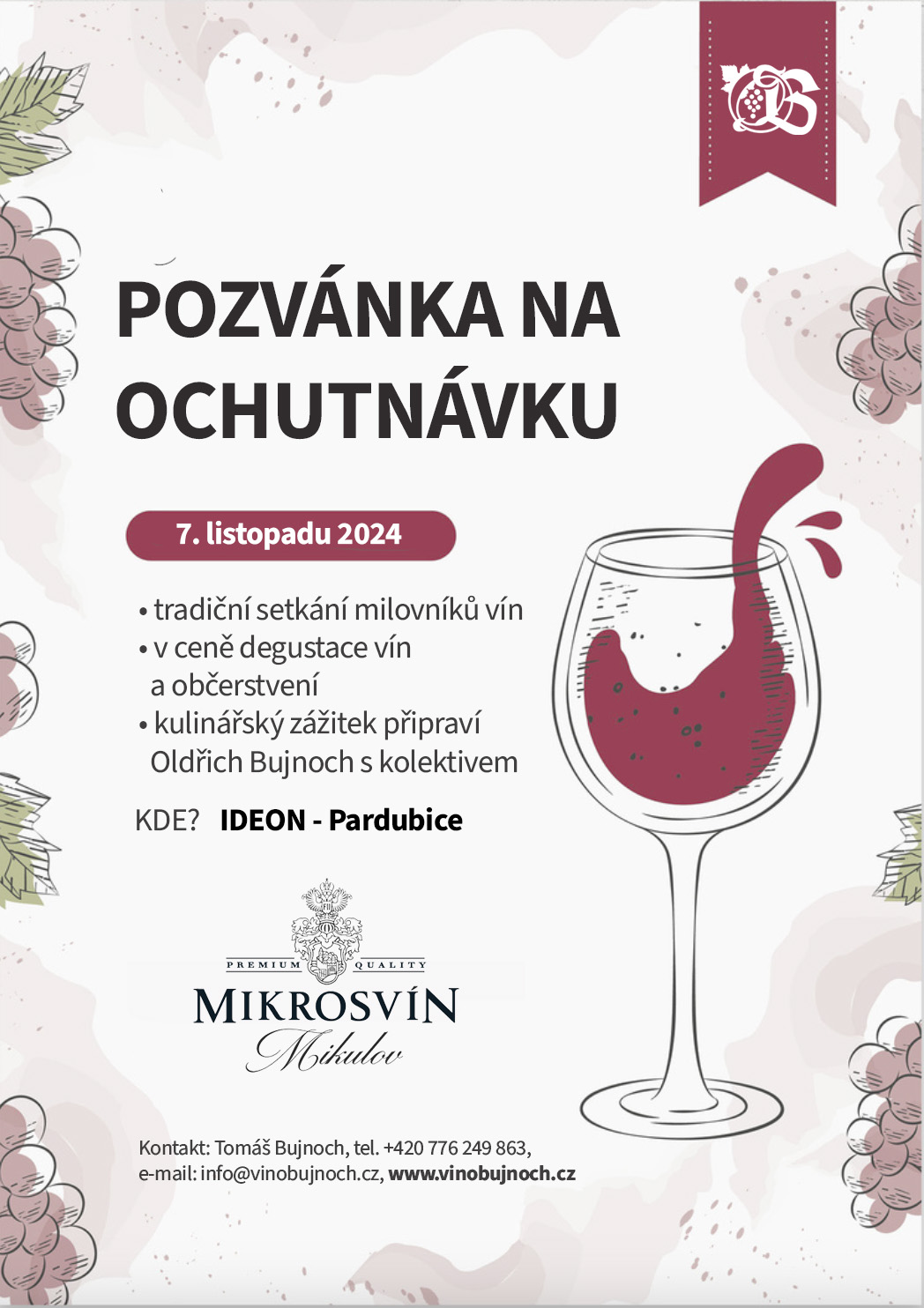 OCHUTNÁVKA VÍN PARDUBICE