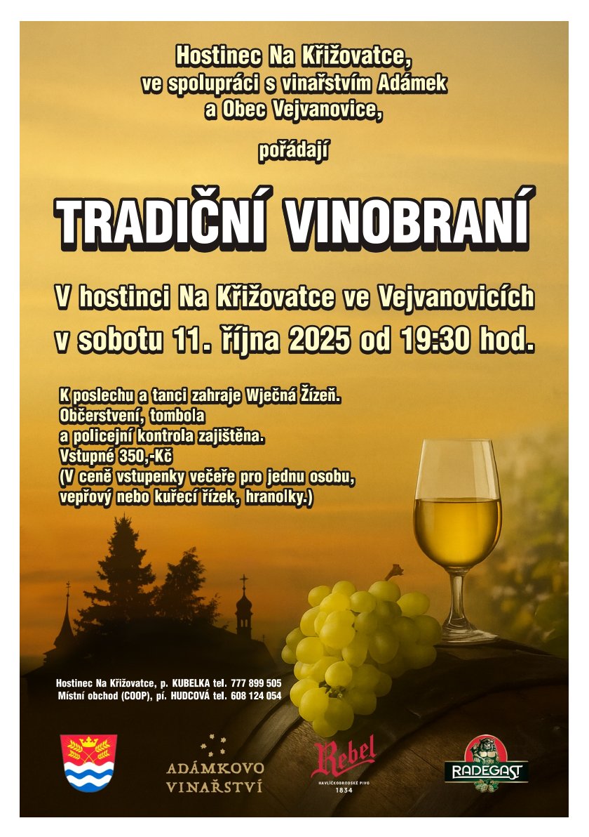 Tradiční vinobraní v Hostinci Na Křižovatce ve Vejvanovicích
