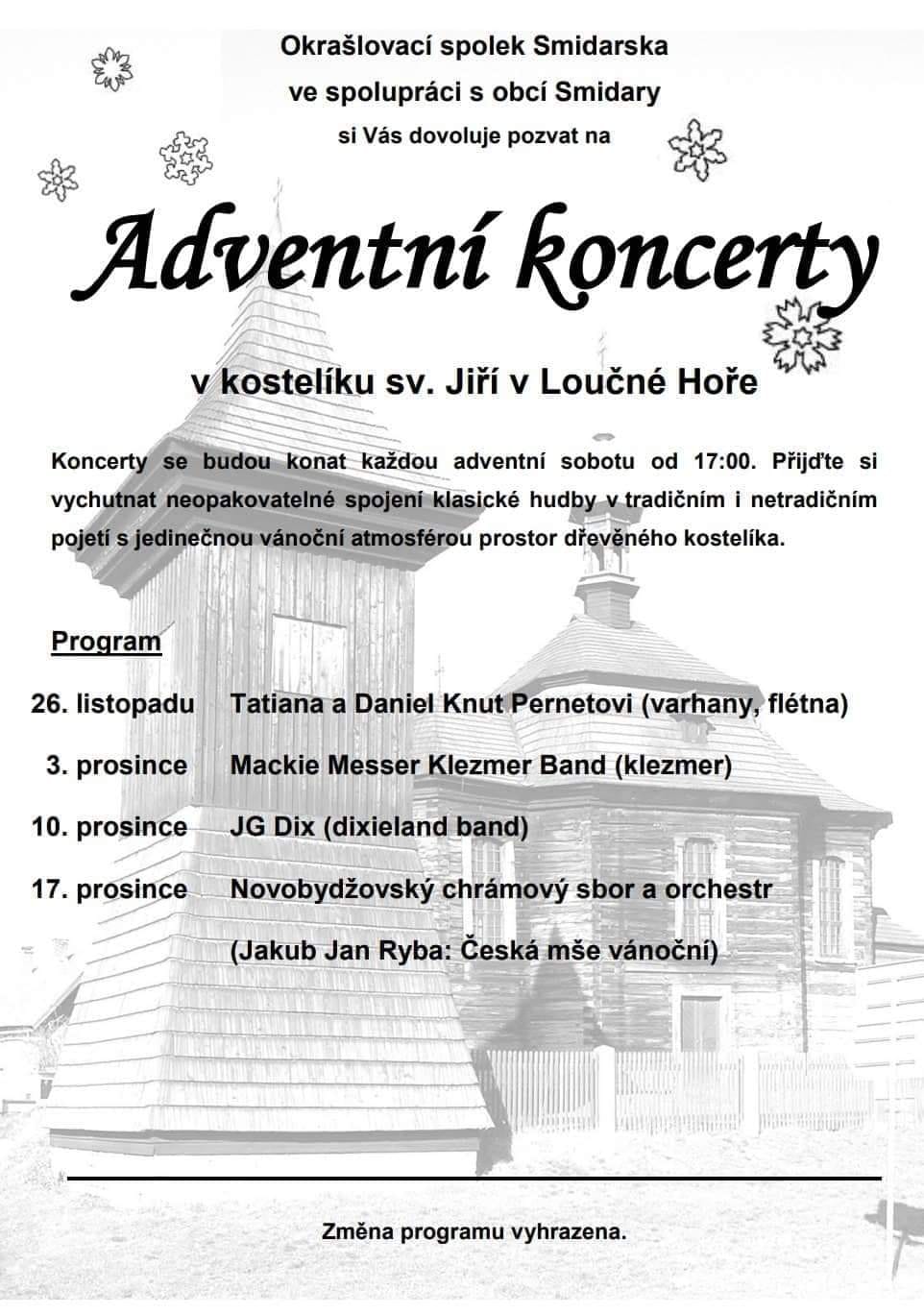 Advetní koncerty v kostelíku sv. Jiří v Loučné Hoře